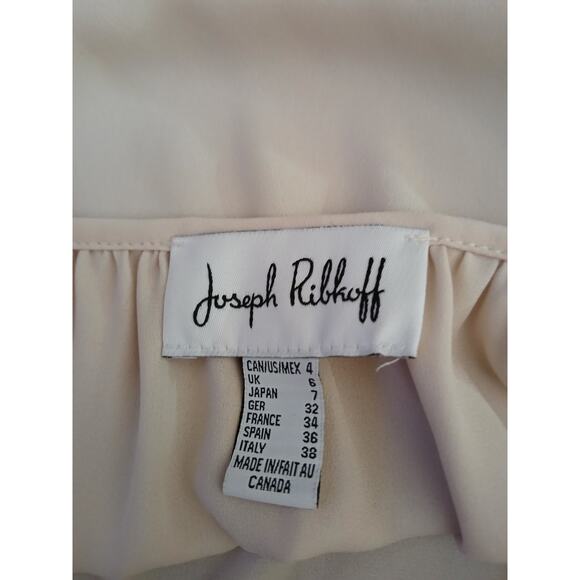Vintage Joseph Ribkoff Peasant Blouse Embellished Floral Off Shoulder Top Size 4 - Picture 3 of 8